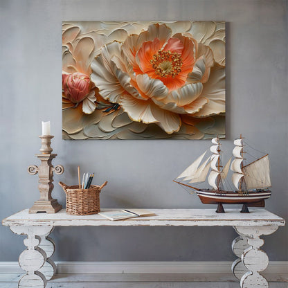 Tablou Canvas flori opulente cu petale luxuriante texturate | The Print Studio