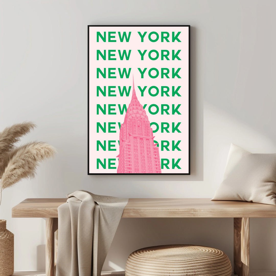 Tablou Canvas text vertical New York oras iconic in stil pop art | The Print Studio