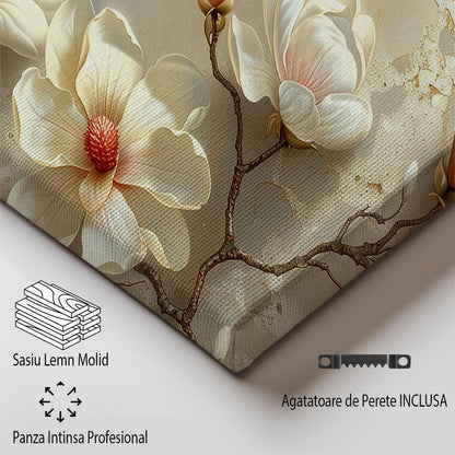 Tablou Canvas magnolii delicate pe ramuri in stil realist | The Print Studio