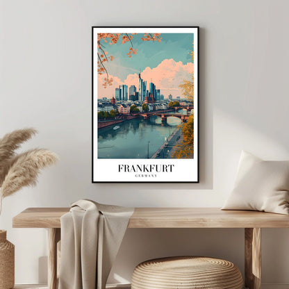 Tablou Canvas Print Frankfurt oras vibrant rau, stil modern
