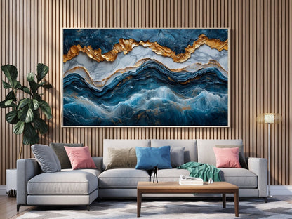 Tablou Canvas Natura "Valuri Oceanice Abstracte" - Artă Contemporană Unică