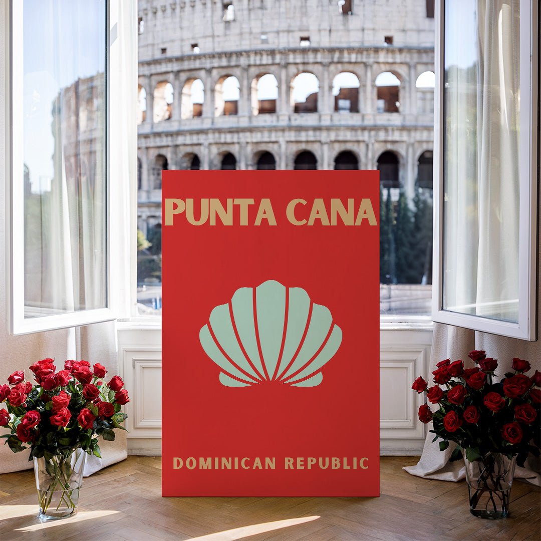 Tablou Canvas Print scoica Punta Cana rosu captivant stil minimalist