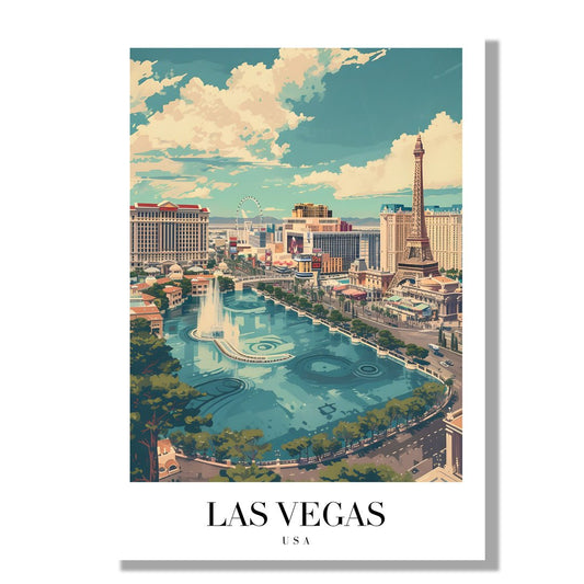 Tablou Canvas Las Vegas cer senin si fantani vibrante | The Print Studio