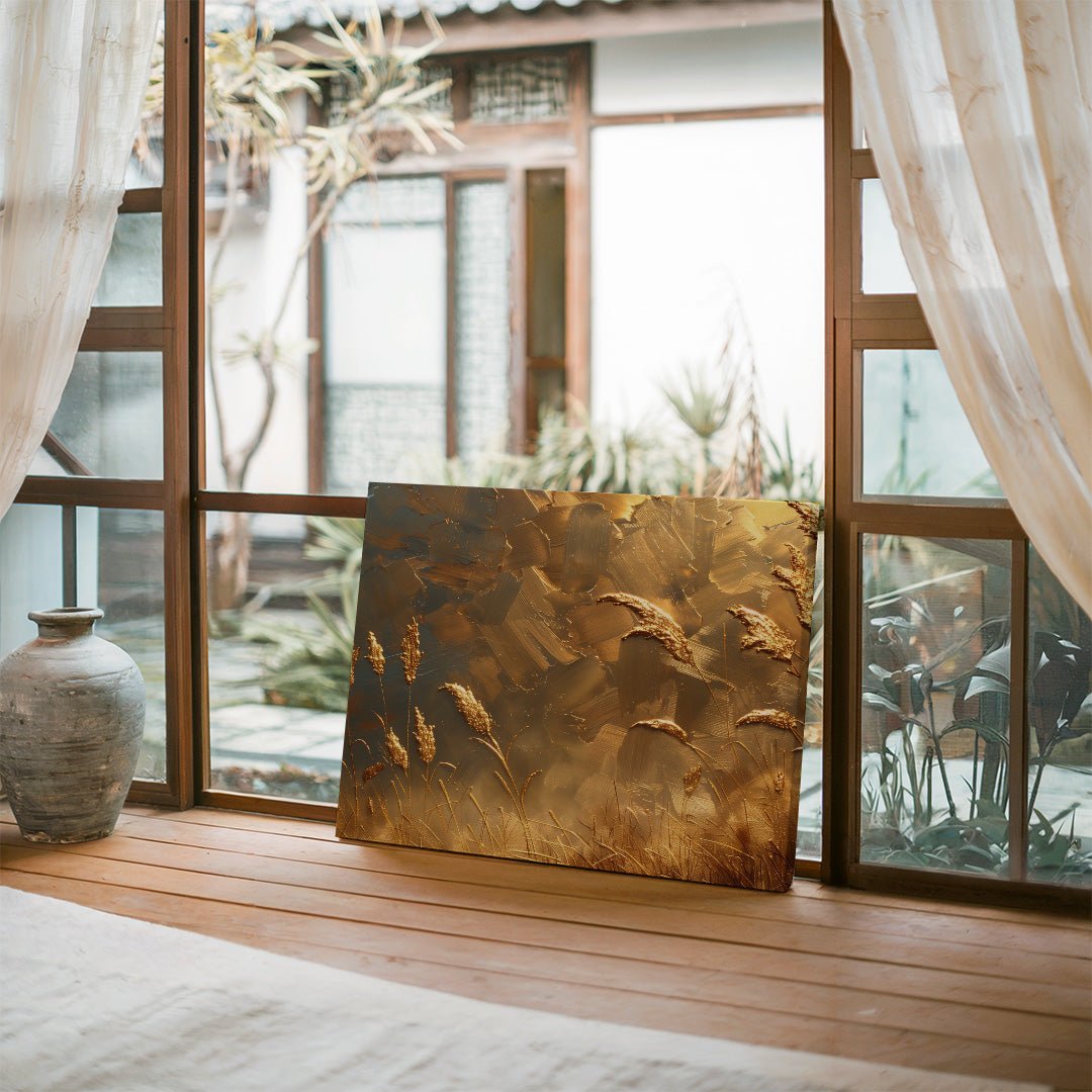 Tablou Canvas camp de grau aurit la apus cald si vibrant | The Print Studio