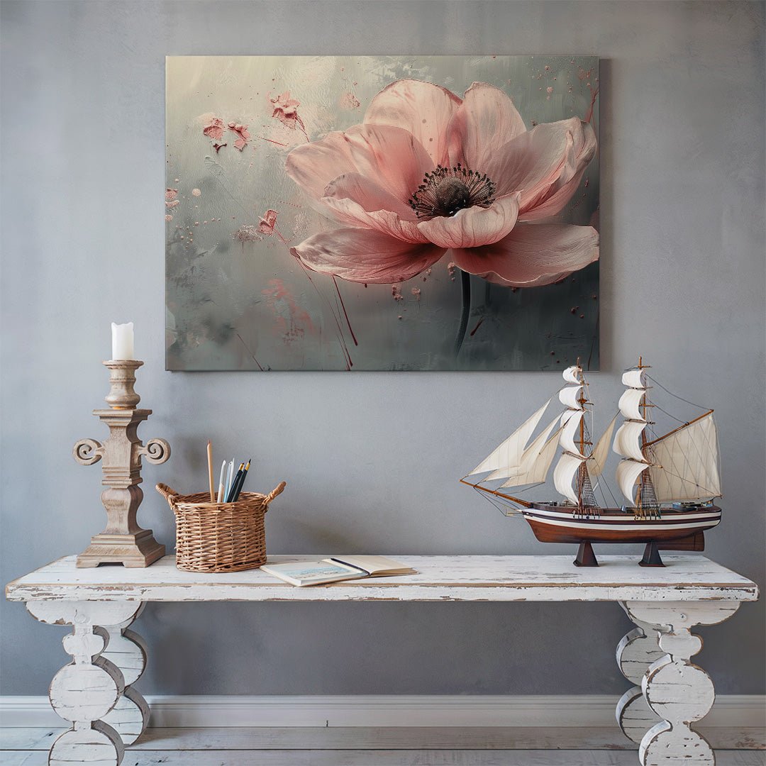 Tablou Canvas Floare Roz diafana in stil abstract modern | The Print Studio
