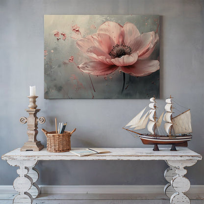 Tablou Canvas Floare Roz diafana in stil abstract modern | The Print Studio