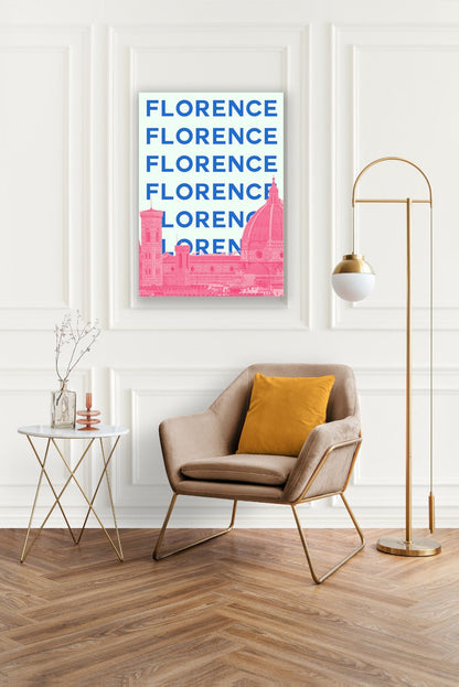 Tablou Canvas catedrala Firenze, albastru vibrant, design modern | The Print Studio