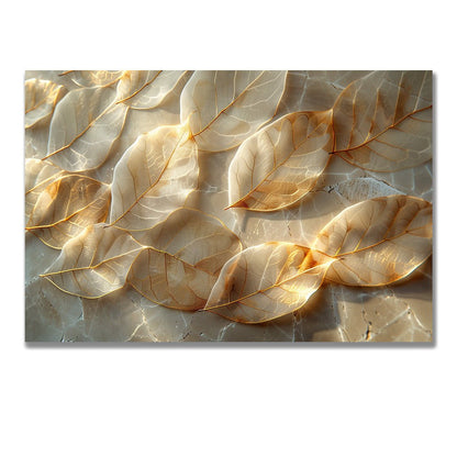 Tablou Canvas Frunze Aurii Stralucitoare Eleganta Naturala | The Print Studio