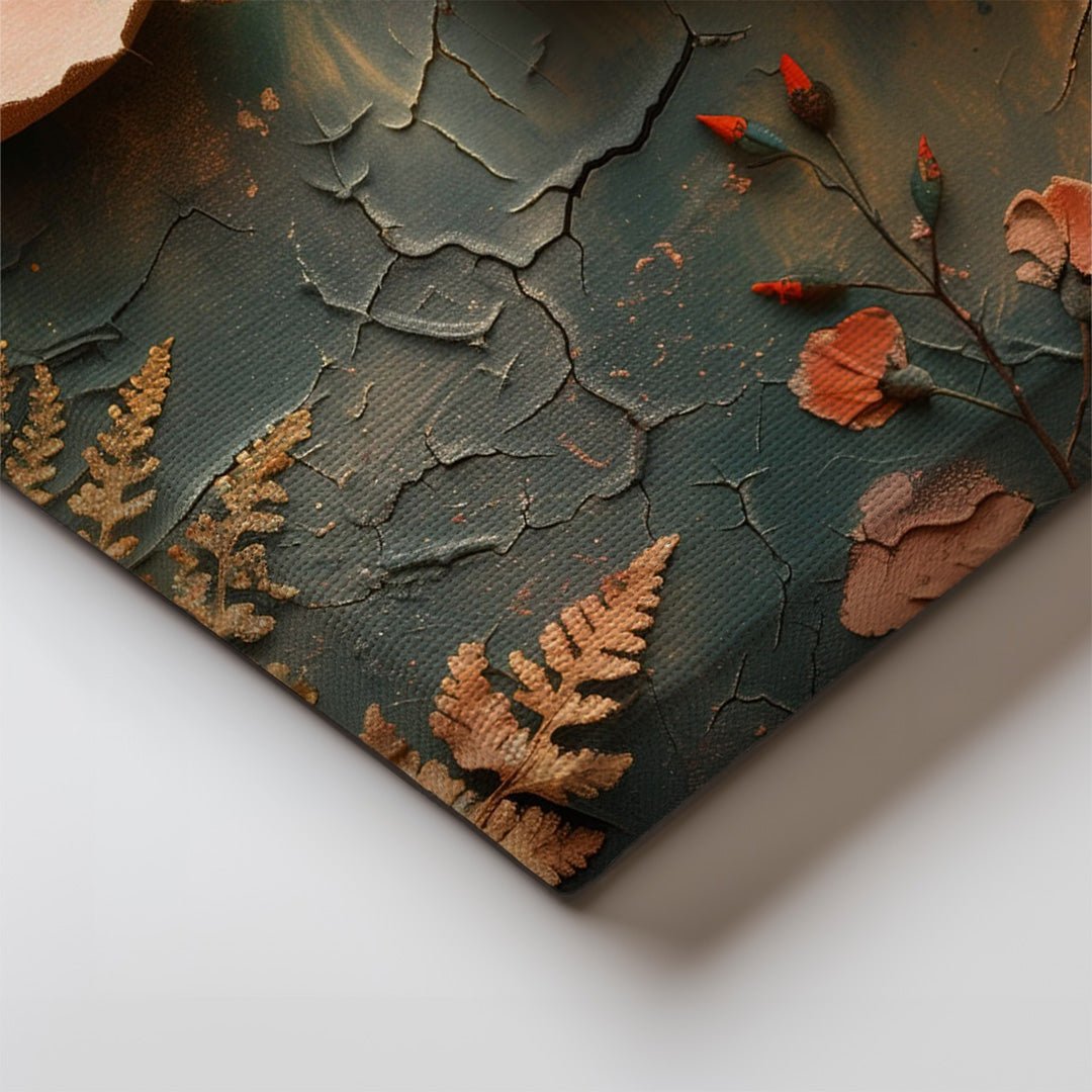Tablou Canvas frunze uscate reliefate in arta naturii | The Print Studio