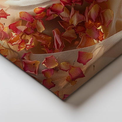 Tablou Canvas silueta feminina cu flori delicate in stil abstract | The Print Studio