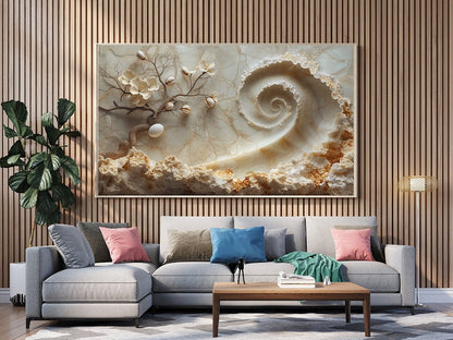 Tablou Canvas copac inflorit scaldat in valuri de culoare | The Print Studio