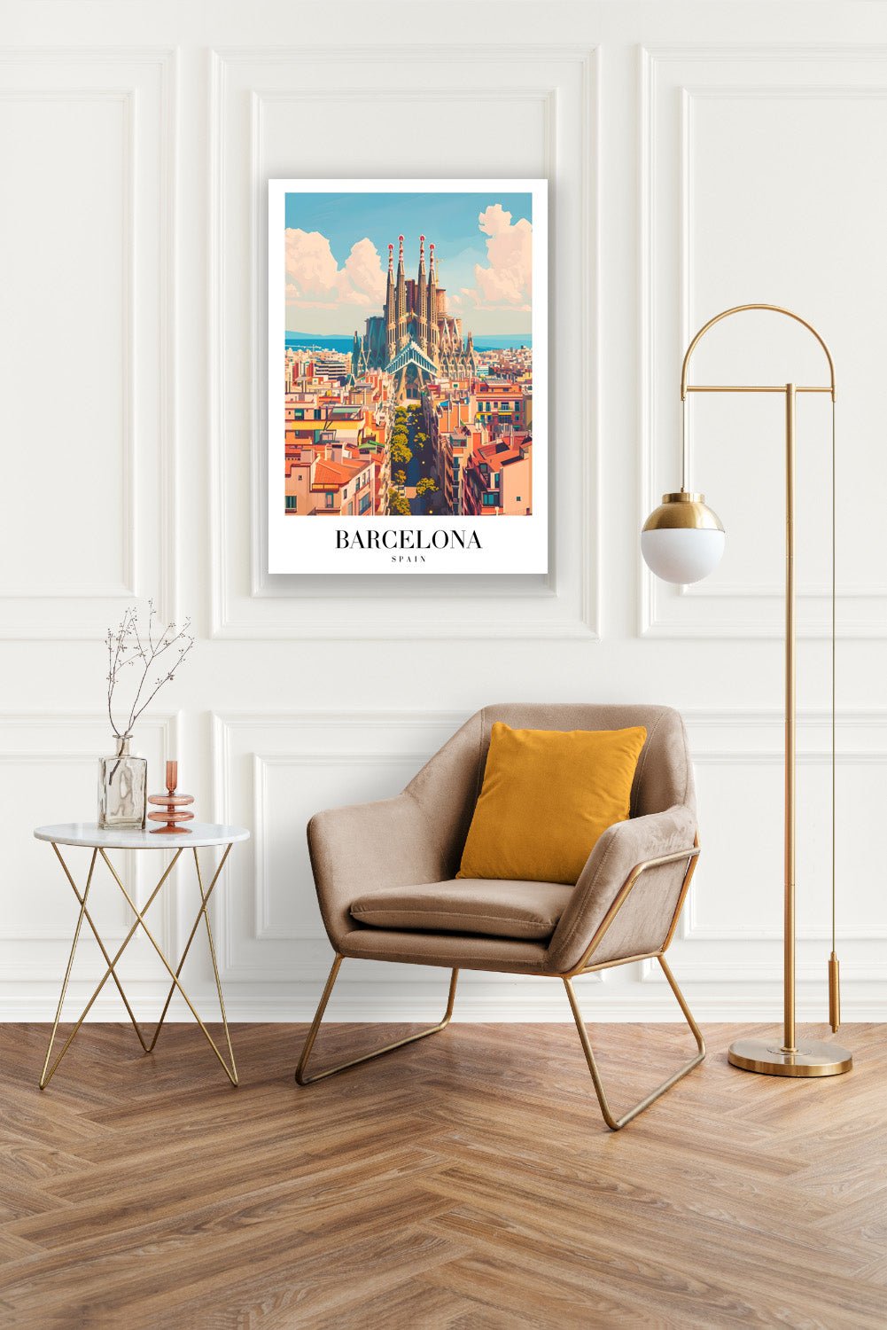 Tablou Canvas Sagrada Familia cer senin in stil artistic | The Print Studio