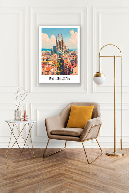 Tablou Canvas Sagrada Familia cer senin in stil artistic | The Print Studio