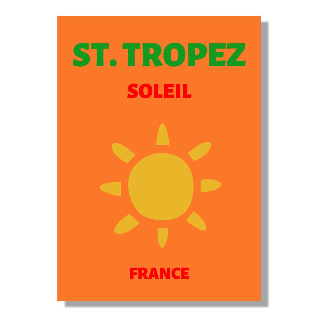 Tablou Canvas soare zambitor St. Tropez bucurie minimalist | The Print Studio