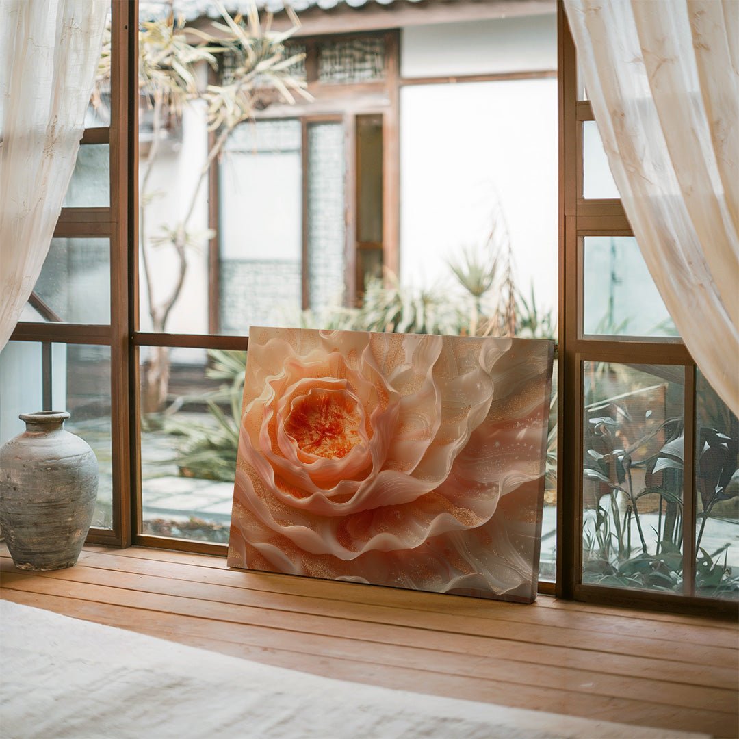 Tablou Canvas floare portocalie cu petale elegante stil abstract | The Print Studio