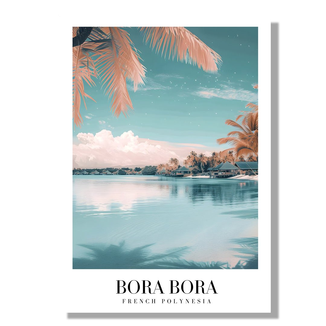 Tablou Canvas apus tropical Bora Bora ocean lin stil pastel | The Print Studio