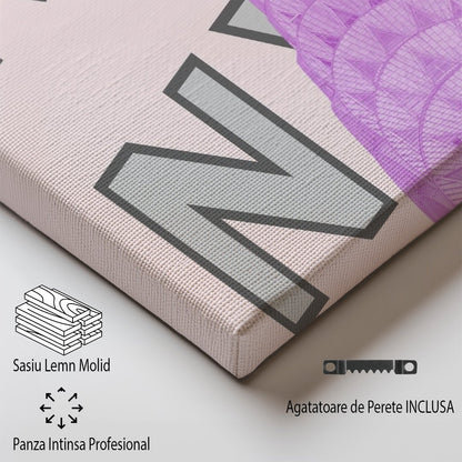 Tablou Canvas Print Chrysler roz NYC litere, stil modern