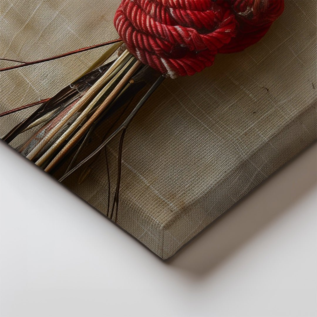 Tablou Canvas franghie rosie cu noduri simbolic realist | The Print Studio