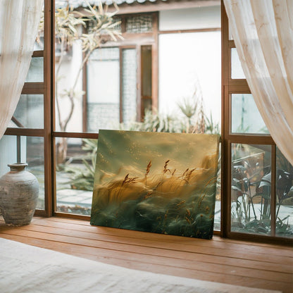 Tablou Canvas camp auriu scalda in lumina calda | The Print Studio