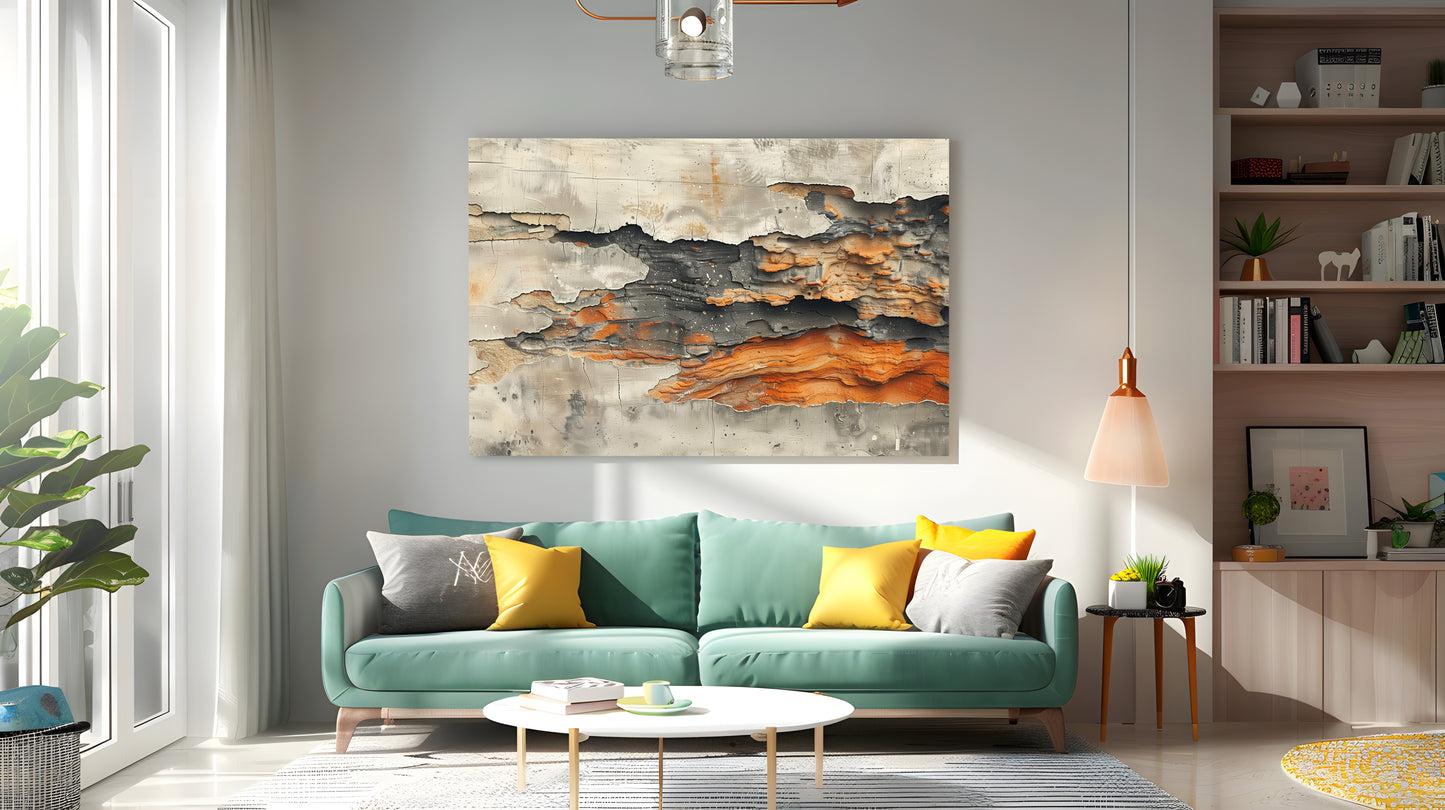 Tablou Canvas straturi nisip portocaliu si gri meditativ | The Print Studio