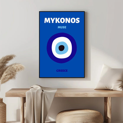 Tablou Canvas ochi albastru Mykonos privire misterioasa | The Print Studio