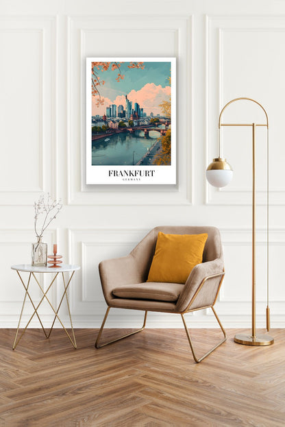 Tablou Canvas Print Frankfurt oras vibrant rau, stil modern