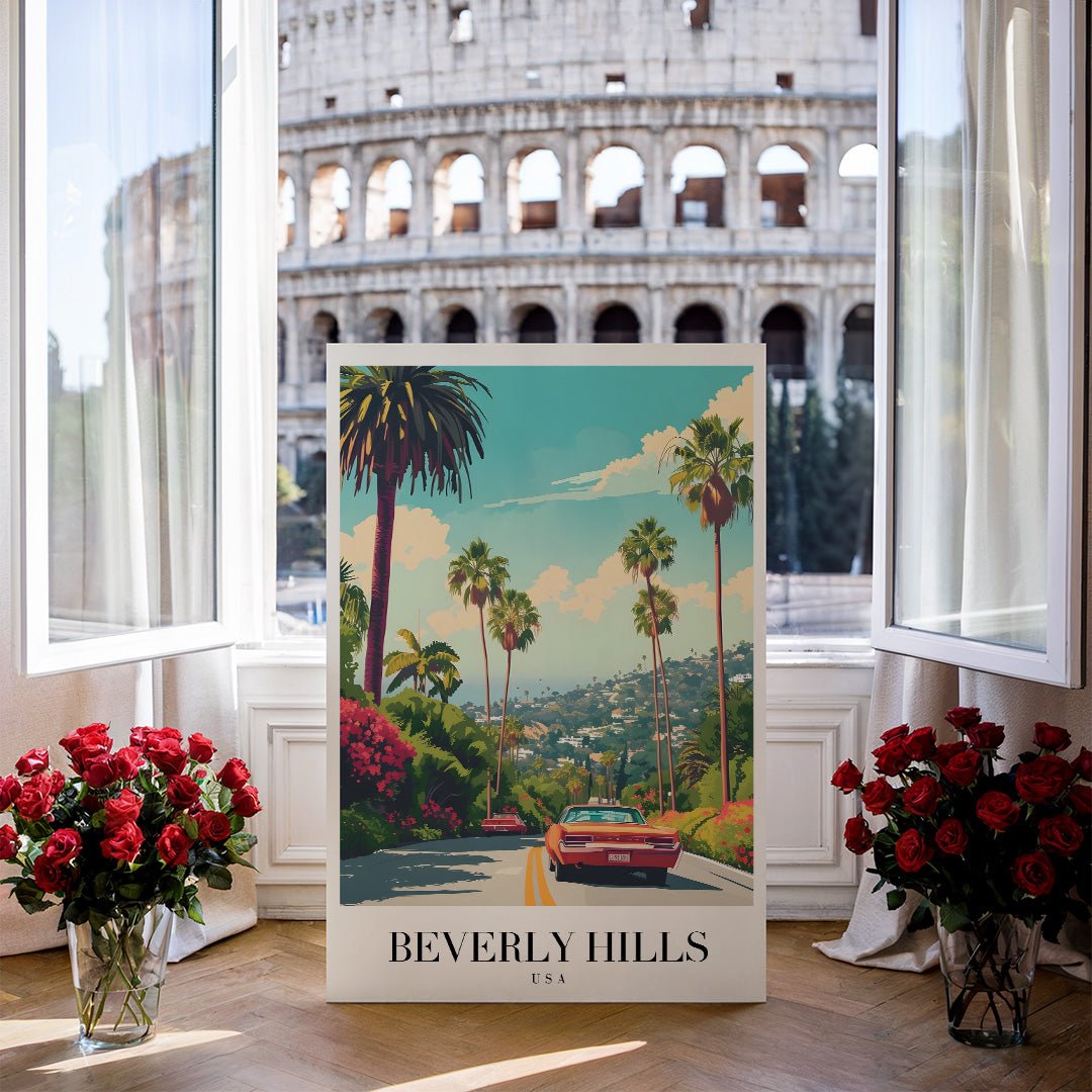 Tablou Canvas Print Beverly Hills palmieri nostalgie calatorie stil retro
