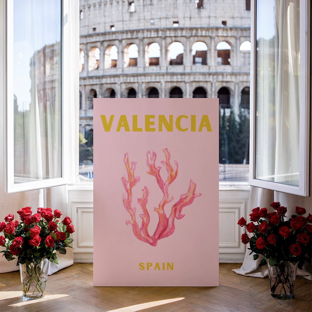 Tablou Canvas Print Valencia coral roz vibrant, stil acuarela