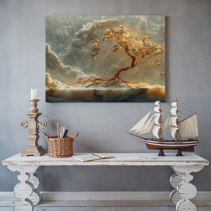 Tablou Canvas copac auriu scaldat in lumina naturala | The Print Studio