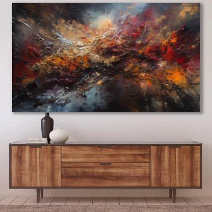 Tablou Canvas Natura - Explozie de Culori Abstracte în Peisaj Modern