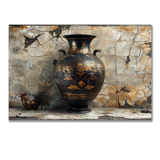 Tablou Canvas cocos langa vaza din ceramica veche, surpriza antichitatii | The Print Studio