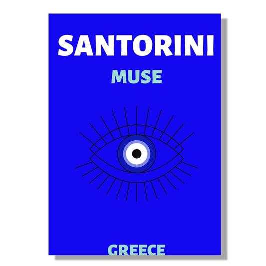 Tablou Canvas ochi albastru Santorini in stil modern | The Print Studio