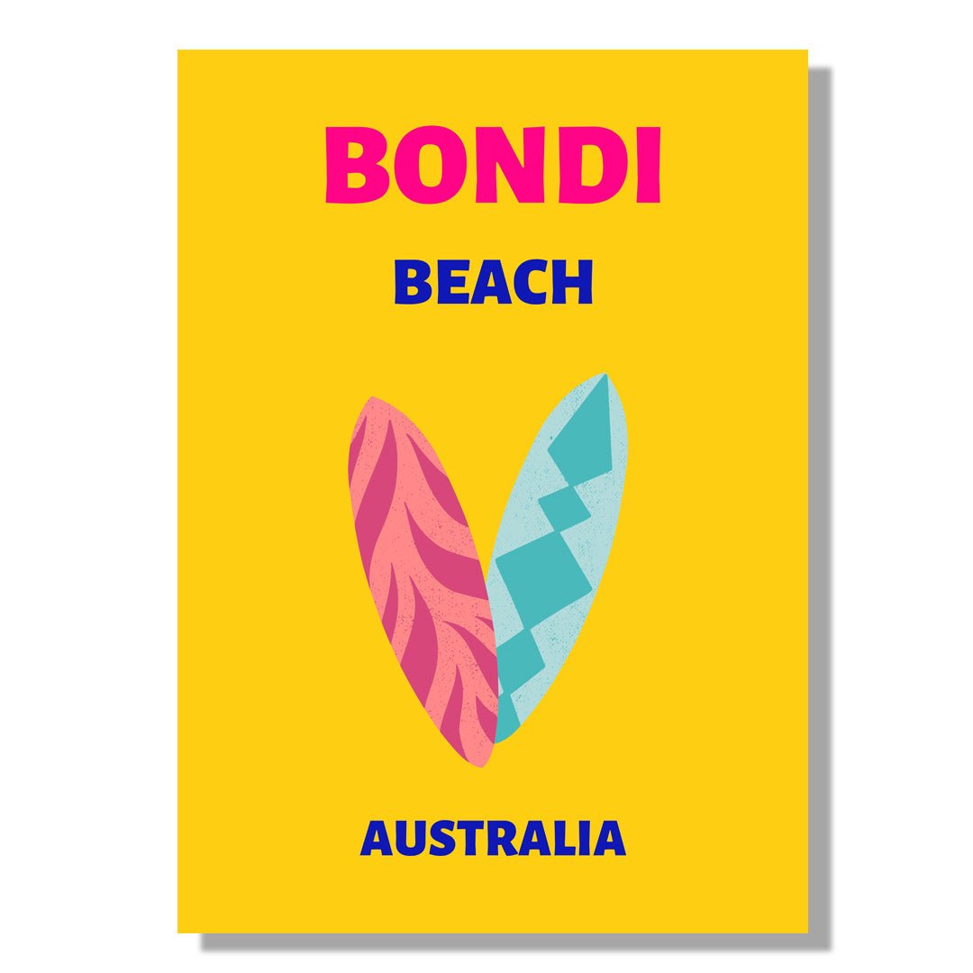 Tablou Canvas plaja Bondi Australia in culori vii si moderne | The Print Studio