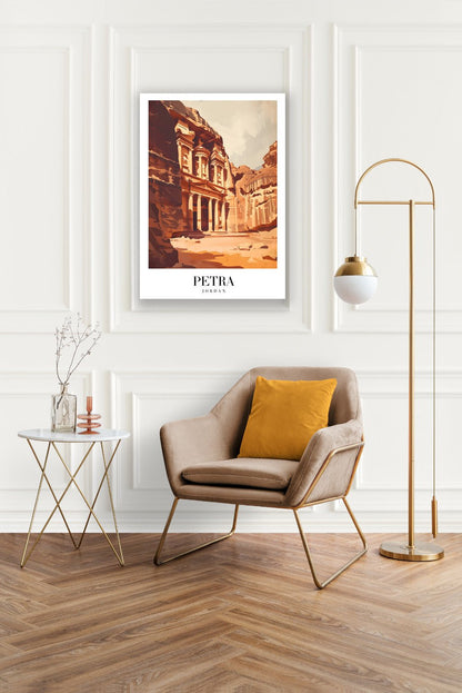 Tablou Canvas Print Petra Iordania lumina calda stanci antice stil ilustrativ