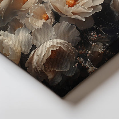 Tablou Canvas flori albe delicate si realistice | The Print Studio