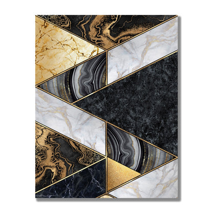 Tablou Canvas Black & Gold Geometric Elegance pentru Decor Elegant