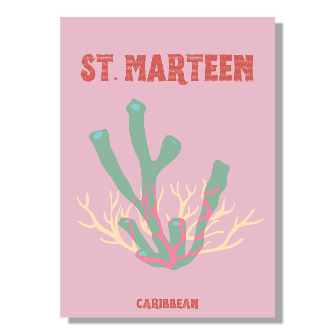 Tablou Canvas corali tropicali St. Marteen in stil modern | The Print Studio