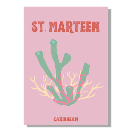 Tablou Canvas corali tropicali St. Marteen in stil modern | The Print Studio
