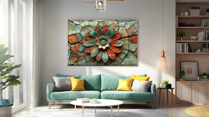 Tablou Canvas floare ceramica colorata textura jucausa | The Print Studio