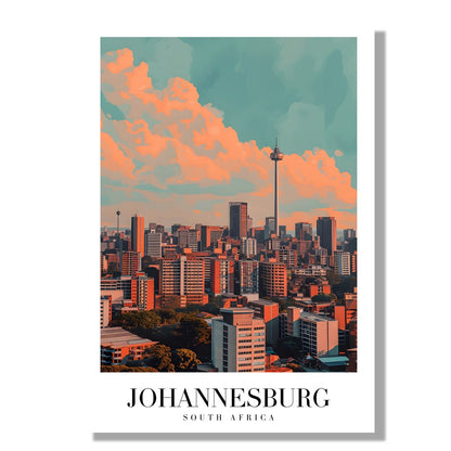 Tablou Canvas Print Johannesburg zgarie-nori cer senin stil ilustrativ