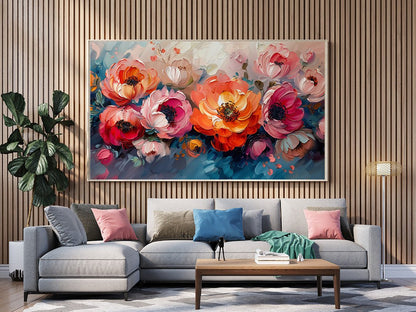 Tablou Canvas flori pastelate vibrante intr-un stil abstract elegant | The Print Studio
