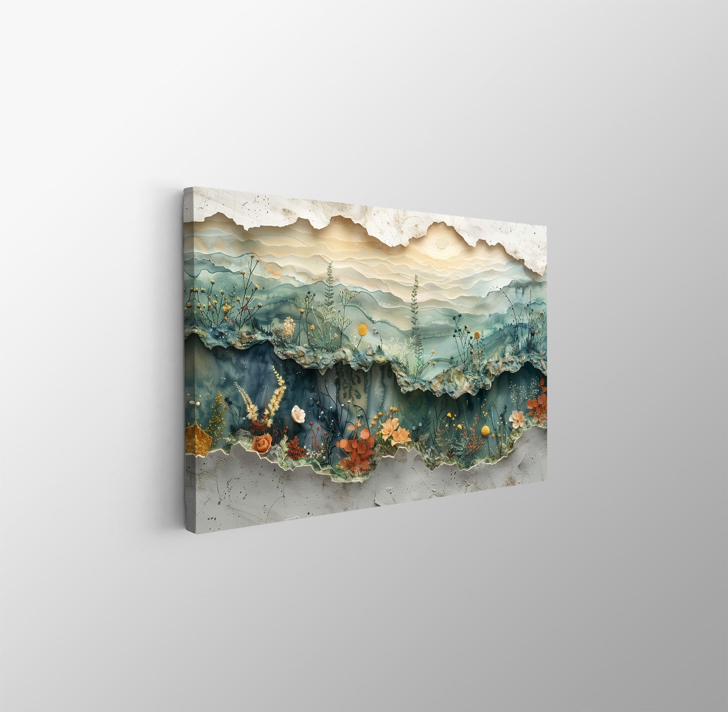 Tablou Canvas flori pastel abstracte in linii naturale | The Print Studio