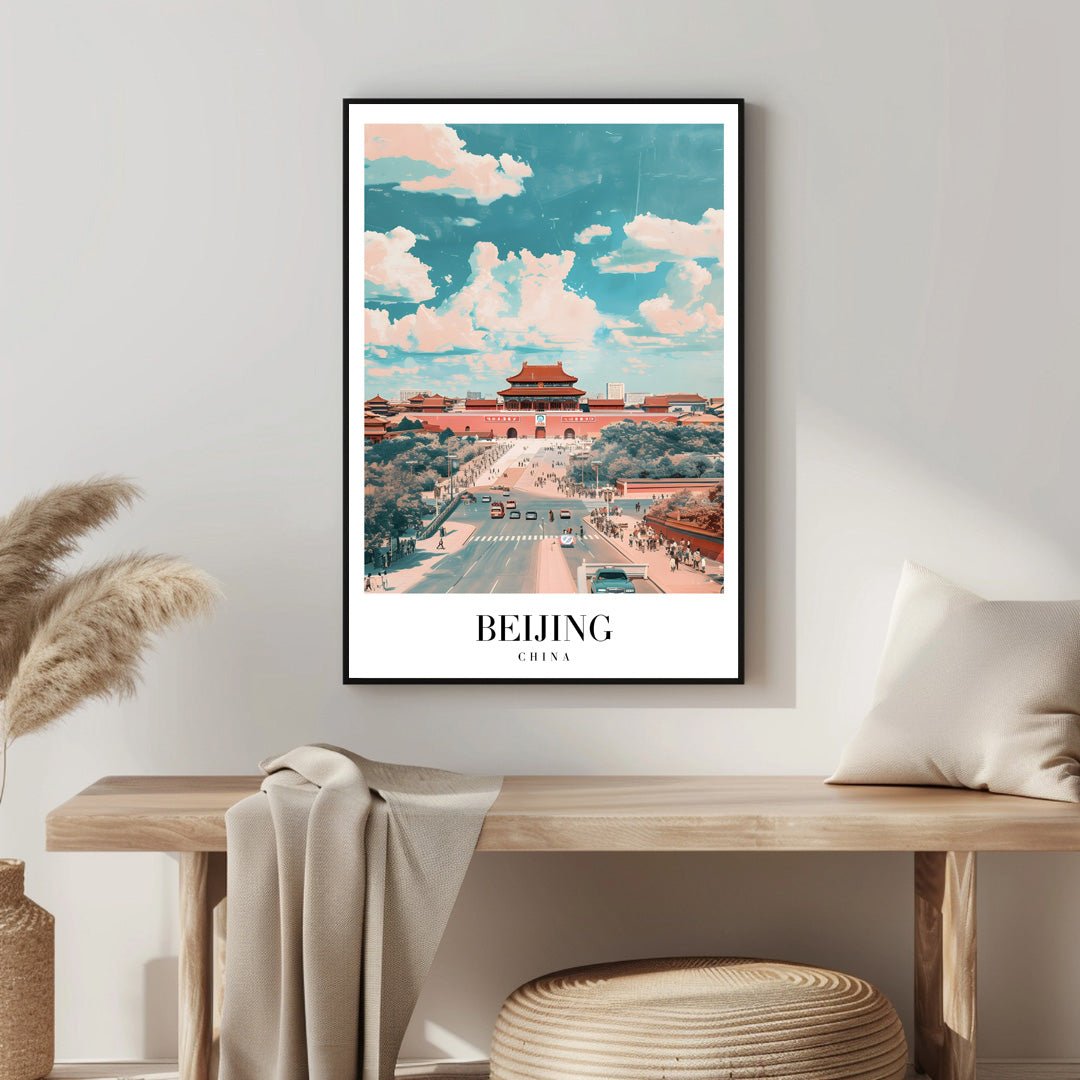 Tablou Canvas Print Beijing cer senin autostrada, stil retro vibrant