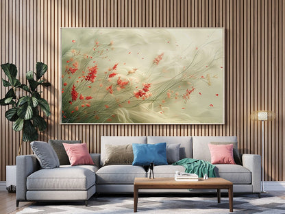 Tablou Canvas flori delicate plutind in vant eteric | The Print Studio