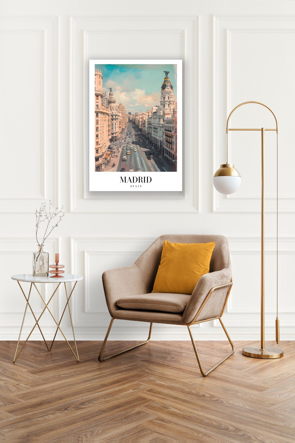 Tablou Canvas bulevard Madrid sub cer senin | The Print Studio