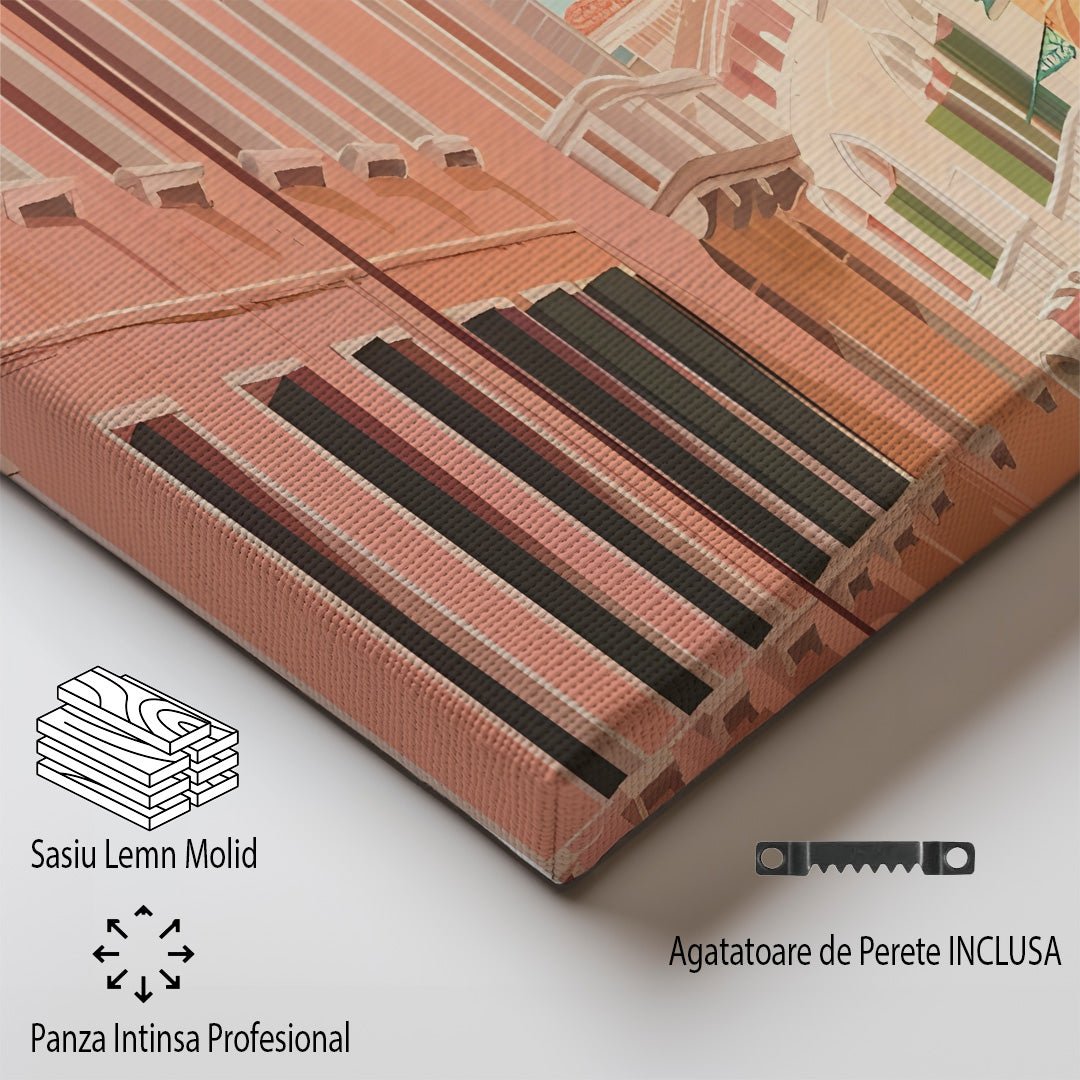 Tablou Canvas gondola plutind prin strazi vesele ale Venetiei | The Print Studio