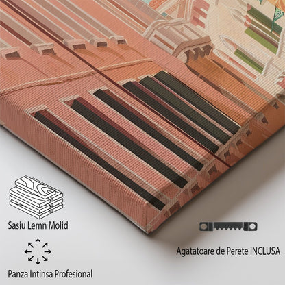 Tablou Canvas gondola plutind prin strazi vesele ale Venetiei | The Print Studio