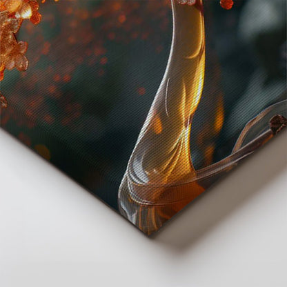 Tablou Canvas arbore stralucitor in lumini aurii abstracte | The Print Studio