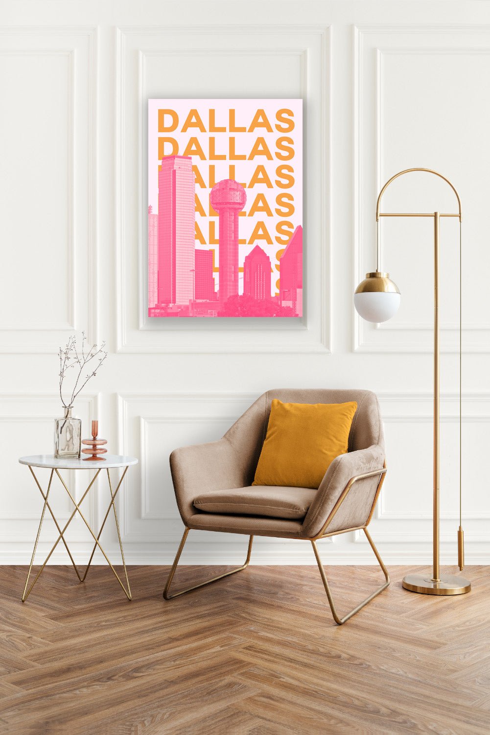 Tablou Canvas Dallas contur urban vibrant in stil pop-art | The Print Studio