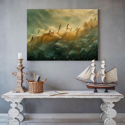 Tablou Canvas camp auriu scalda in lumina calda | The Print Studio